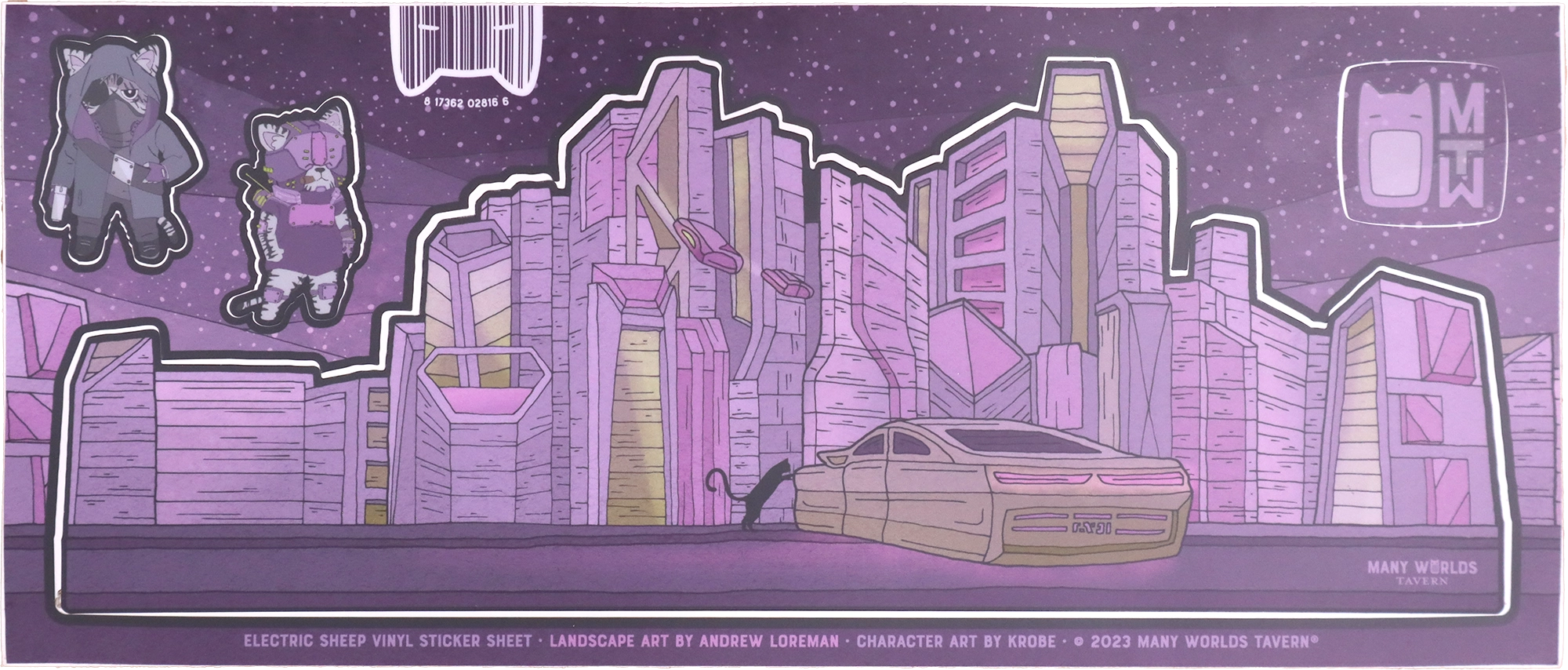 Electric Sheep Landscape Sticker